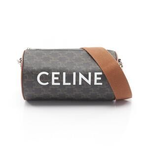 Celine Triomphe Shoulder Bag Canvas Leather Brown